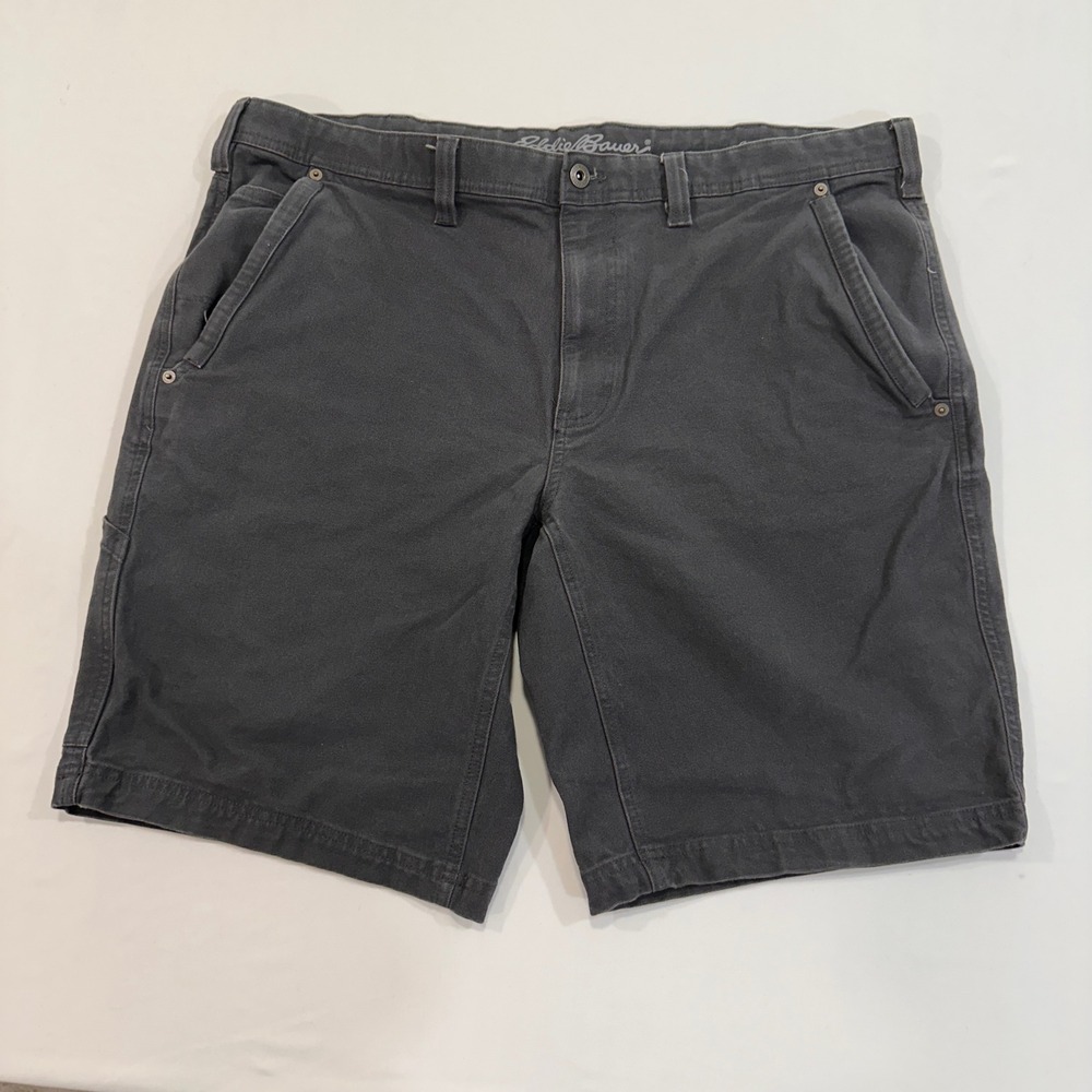 Eddie Bauer Classic Fit Canvas Utility Shorts Mens 40 Charcoal Grey | Gorpcore